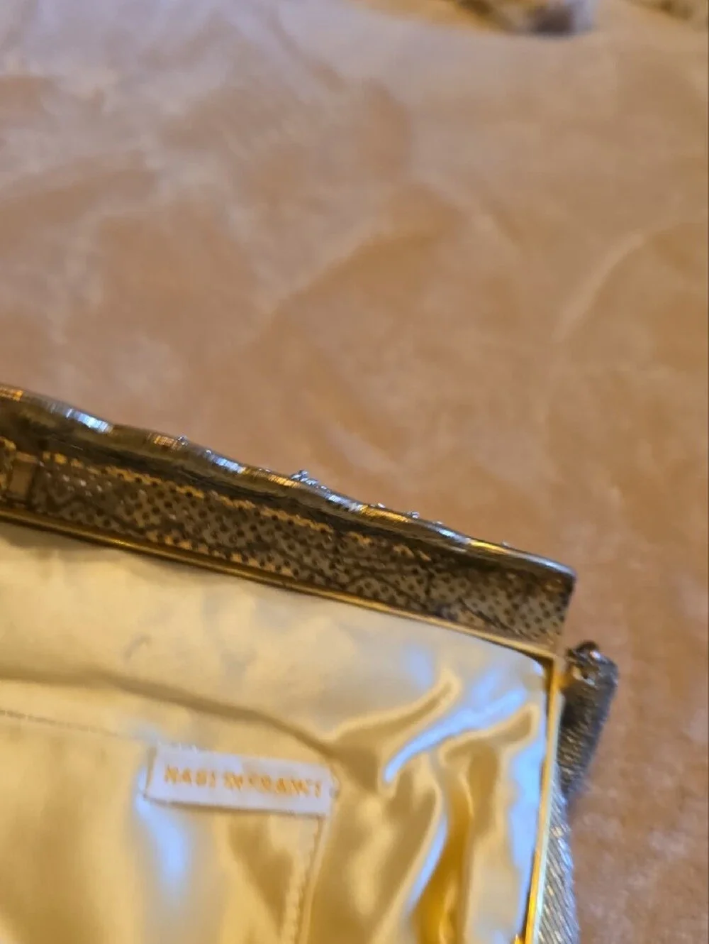Vintage Metallic Gold Floral Evening Clutch - Women Accessories